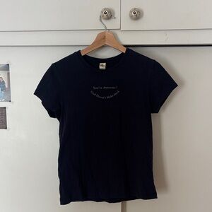 Classic Blue Tee with Uplifting Message